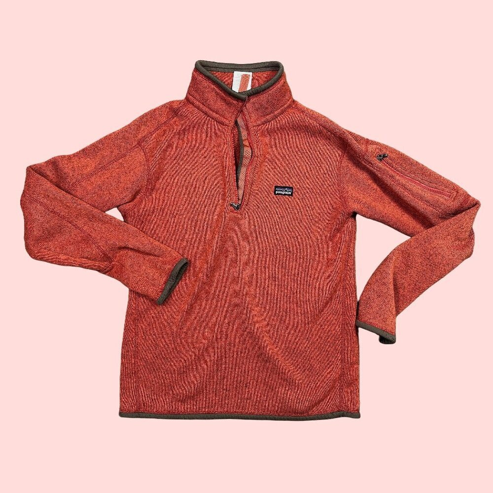 Patagonia Better Sweater 1/4 Zip Fleece Burnt Red Clay Pink Women's Size Small
